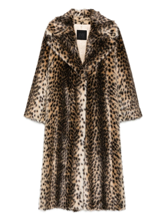 Leopard Ecofur Long Coat