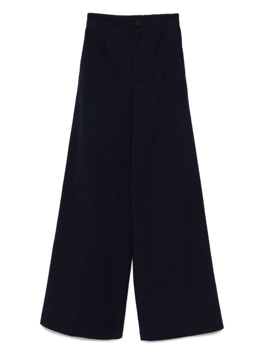 Cotton High-Waisted Trousers