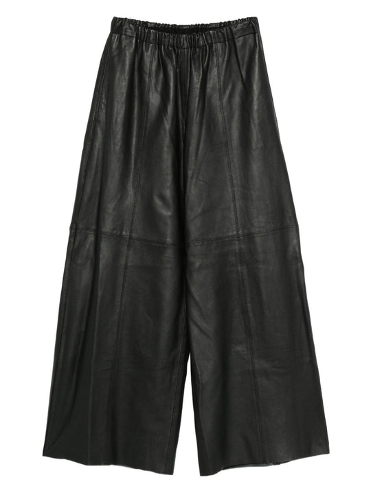 Leather Wide-Leg Trousers