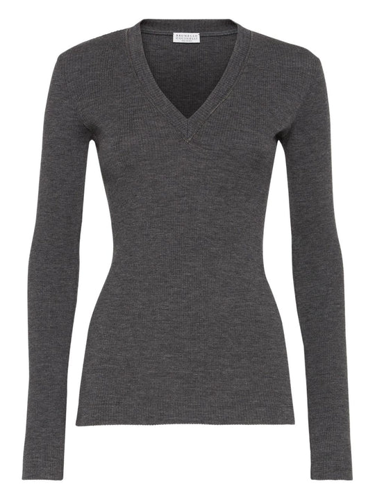 Wool V-Necked Sweater