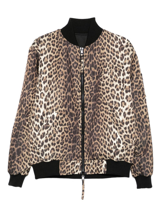 Leopard Print Bomber Jacket