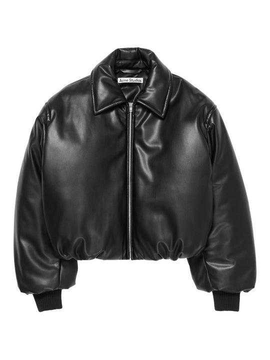 Faux Leather Bomber Jacket