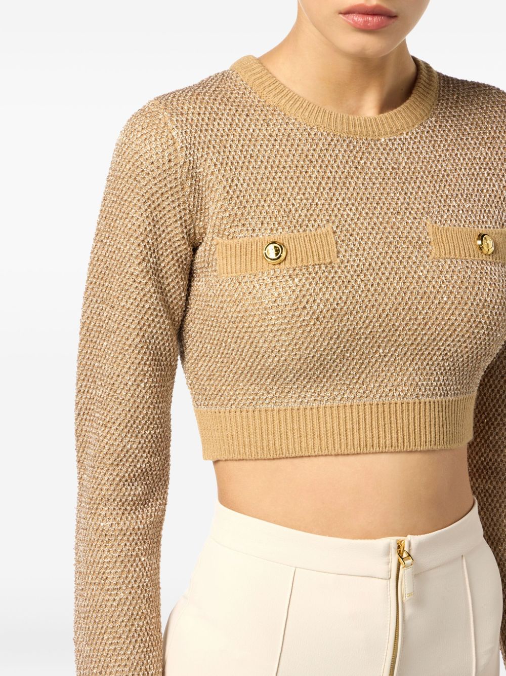 Elisabetta Franchi Sweaters - Light and natural | 083729b20916a9aae3ea560983b1b2ff9c311a97