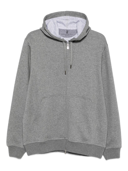 Cotton Blend Zipped Hoodie