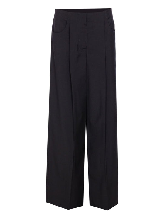 Wool Wide-Leg Trousers