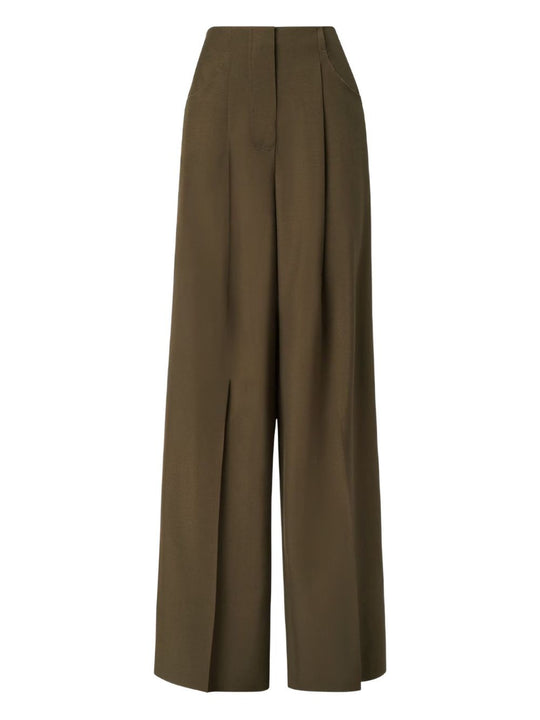 Wool Wide-Leg Trousers