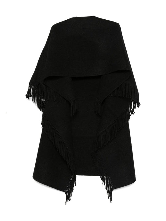 Fringed Wool Poncho