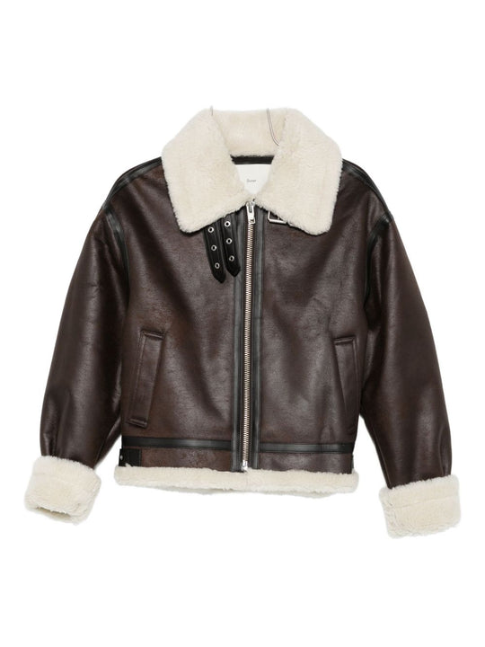 Faux Leather Shearling Jacket