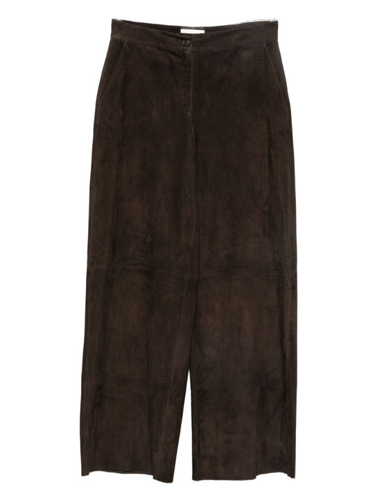 Leather Wide-Leg Trousers