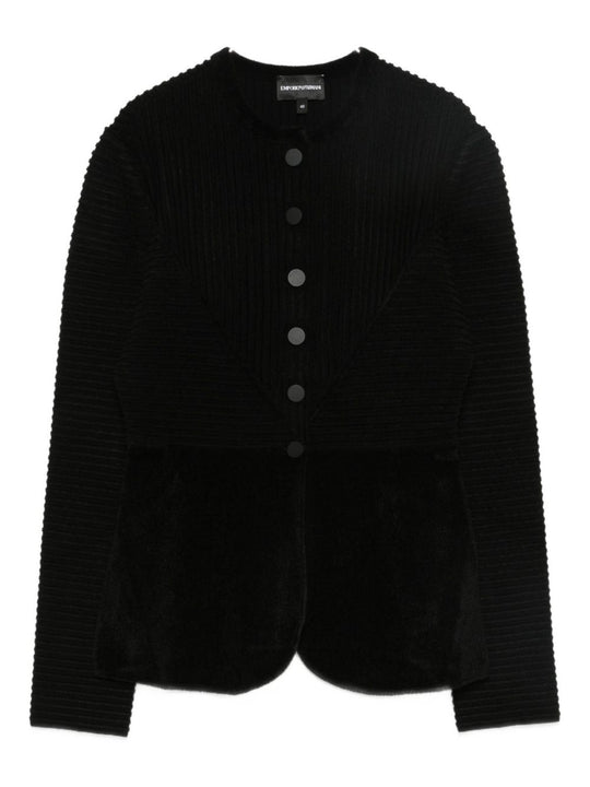 Buttoned Crewneck Jacket