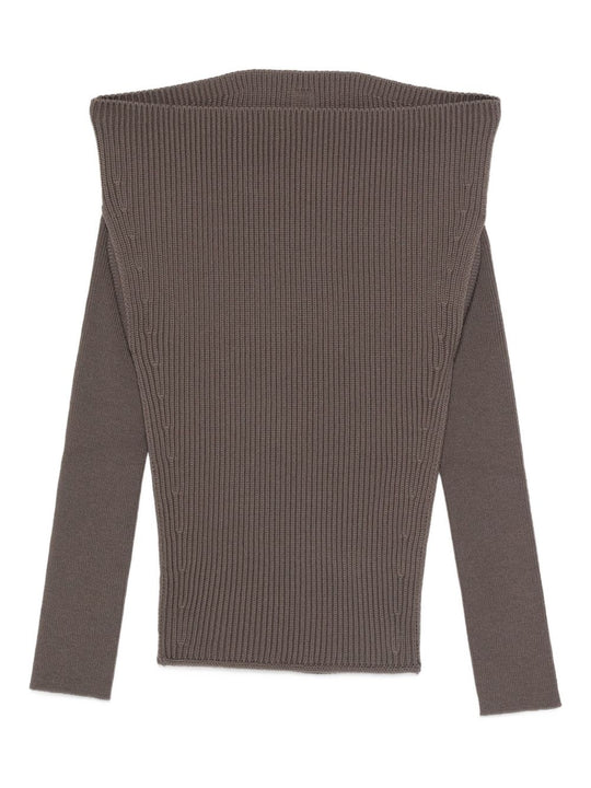 Wool Off-Shoulder Sweater