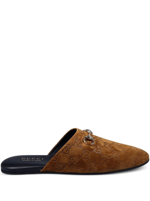 Gg Leather Slippers