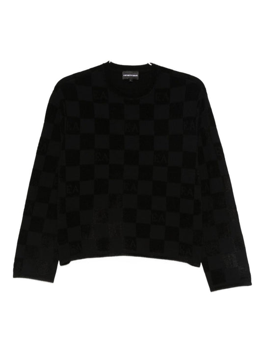 Check Crewneck Sweater
