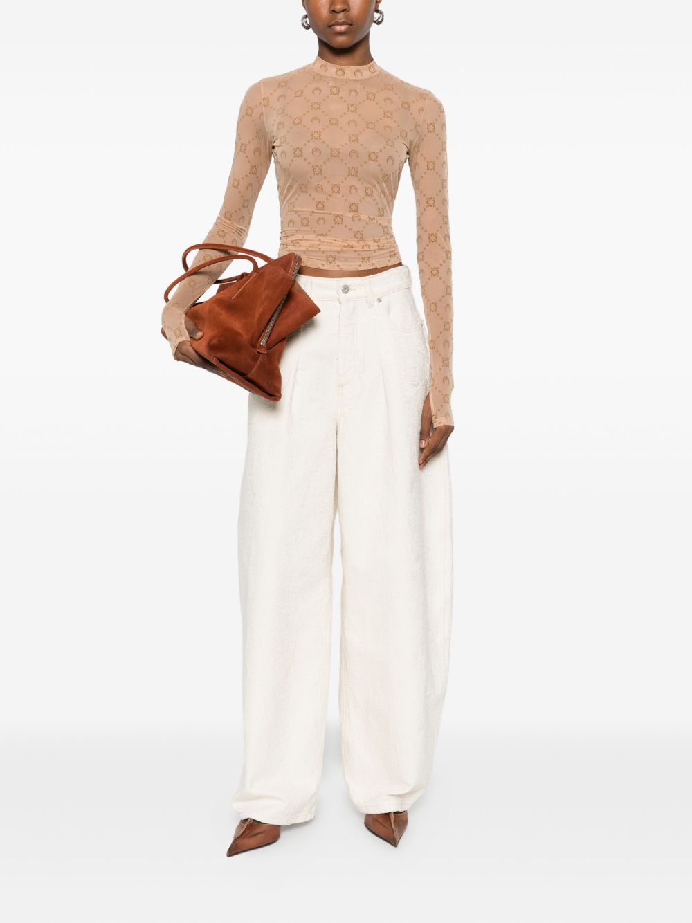 Marine Serre Top - Brown | d62120413e0d9f7eef31592af36086884b491839