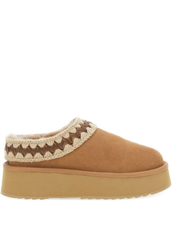 Platform Clog Suede Slippers