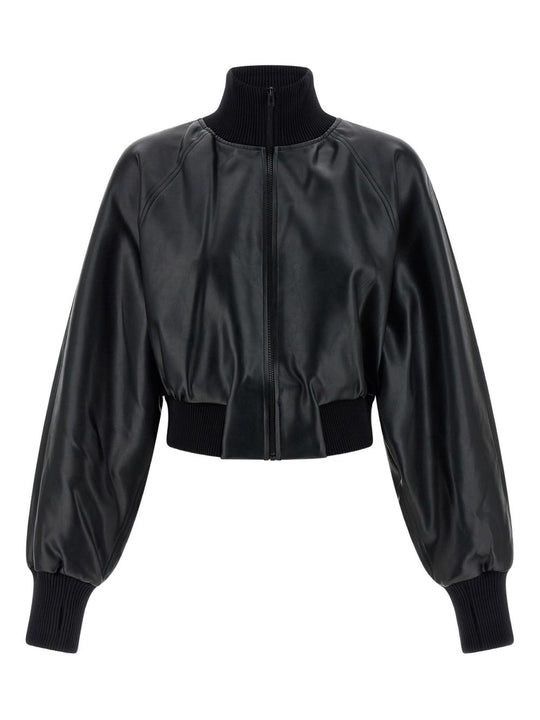 Faux Leather Bomber Jacket