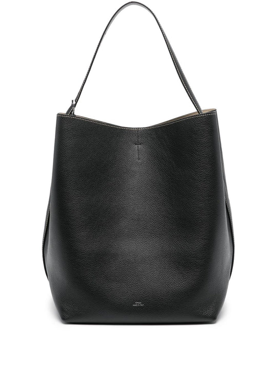 Leather Belted Tote Bag