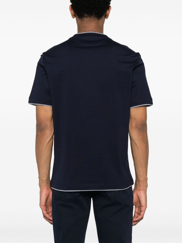 Brunello Cucinelli T-shirts and Polos - Blue and green | 0e57c42c7b4d84399879895a9ed3fca44892e844