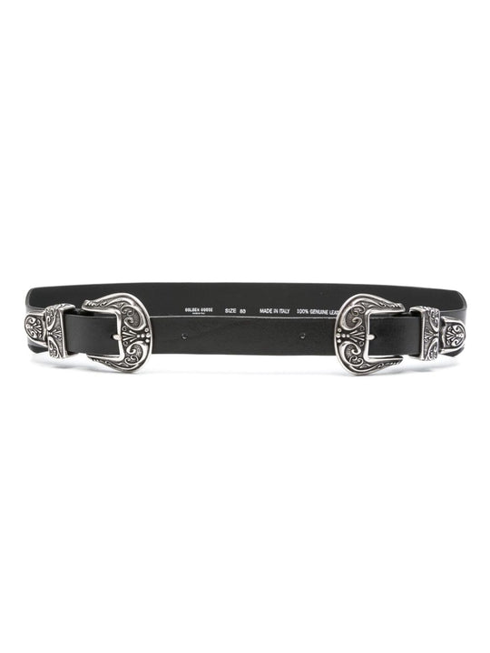 Double Buckle Leather Belt