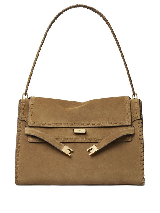 Lee Radziwill Suede Leather Shoulder Bag