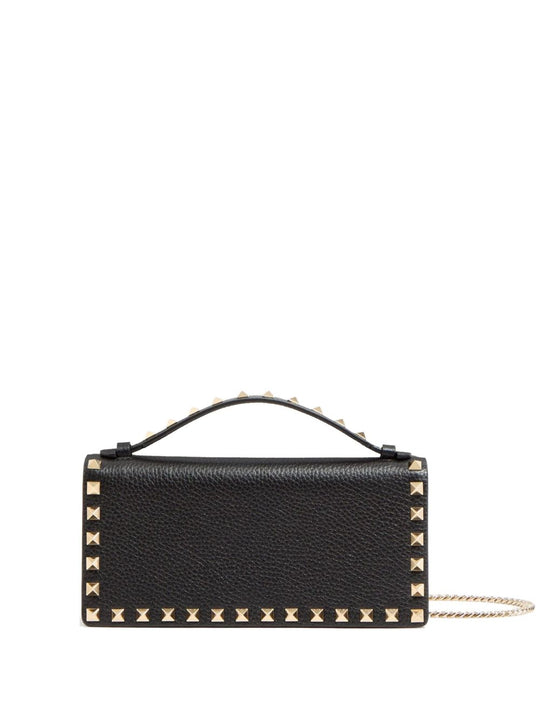 Rockstud Leather Wallet On Chain