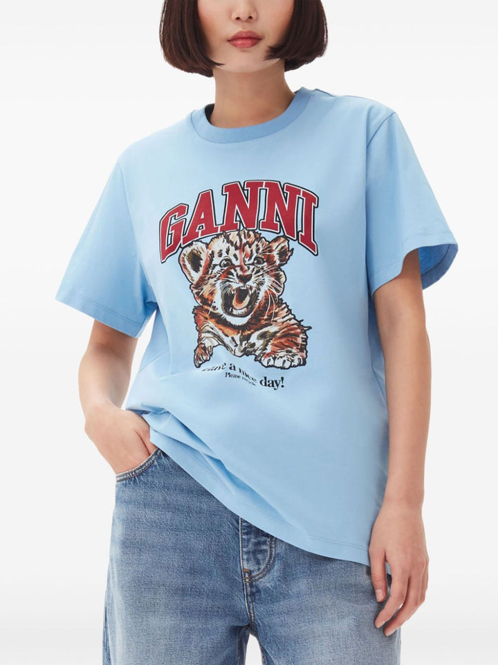 Ganni T-shirts and Polos - Blue and green | 22209d1f15e9d0bccefde2e399a33252545228d1