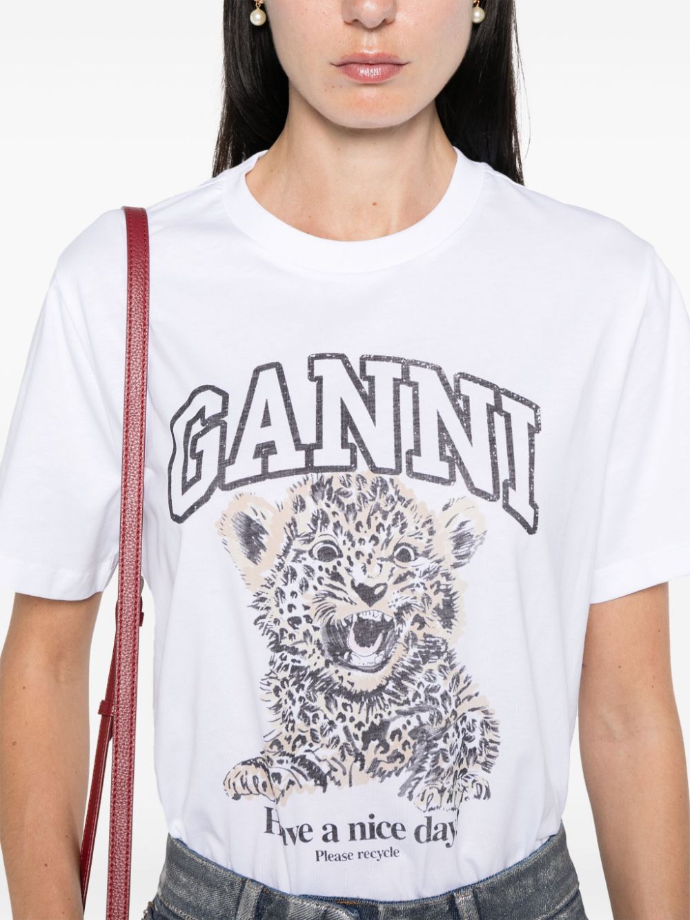 Ganni T-shirts and Polos - Light and natural | 8dbc28dd8bc92f6e98a6e6b915e40b08c05bb38c