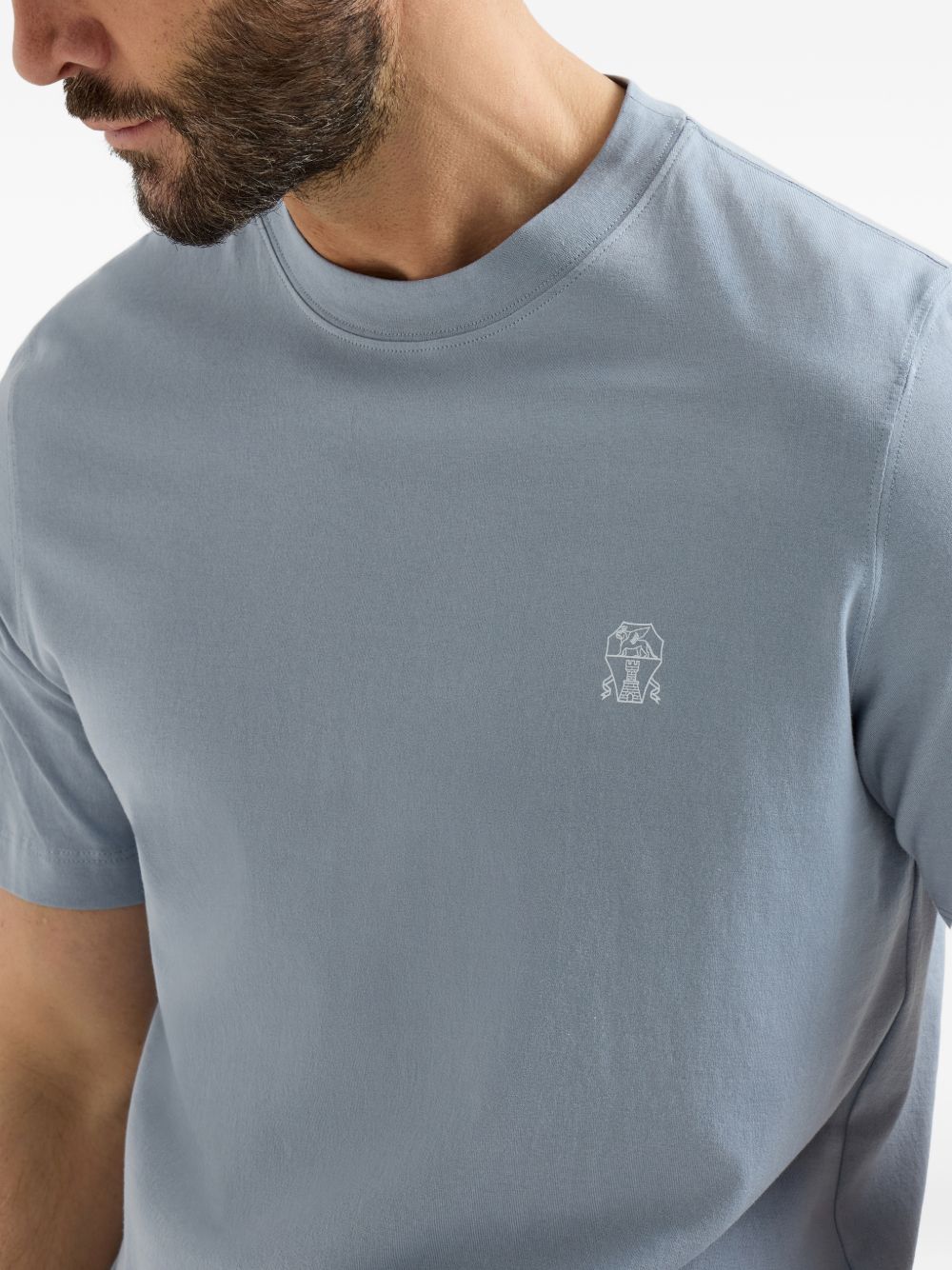 Brunello Cucinelli T-shirts and Polos - Blue and green | 66430890a91ff34e72e2a3f739a29665ad6060bf