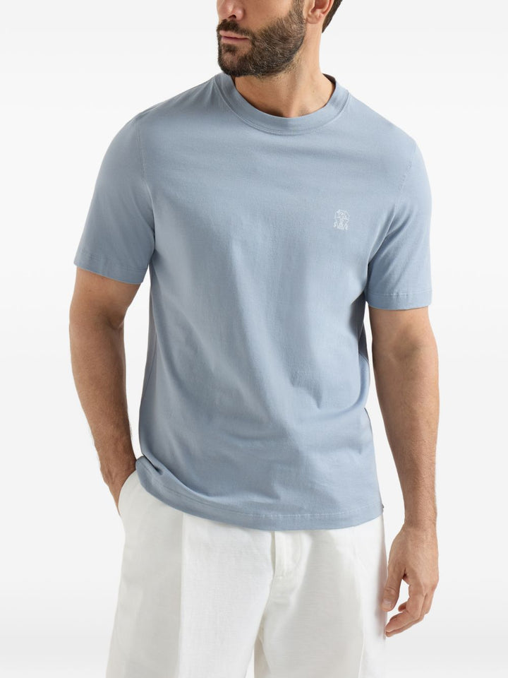 Brunello Cucinelli T-shirts and Polos - Blue and green | 643331bc02c7f403994face5f6eb12ce9da90631
