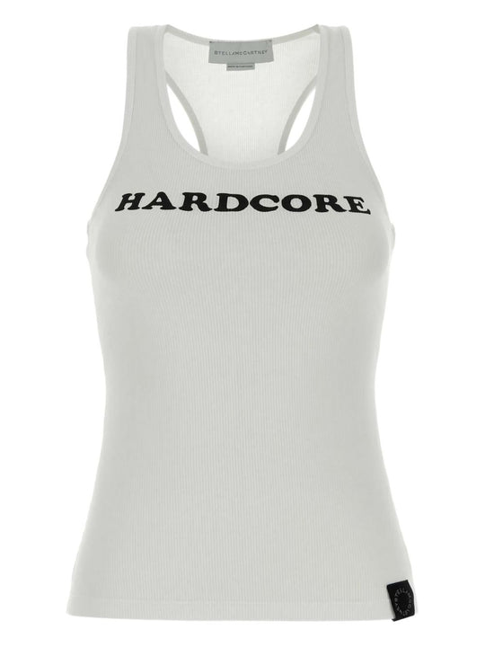 Hardcore Slogan Cotton Tank Top