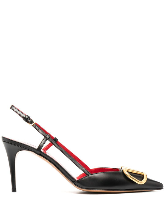 Vlogo Signature Leather Slingback Pumps