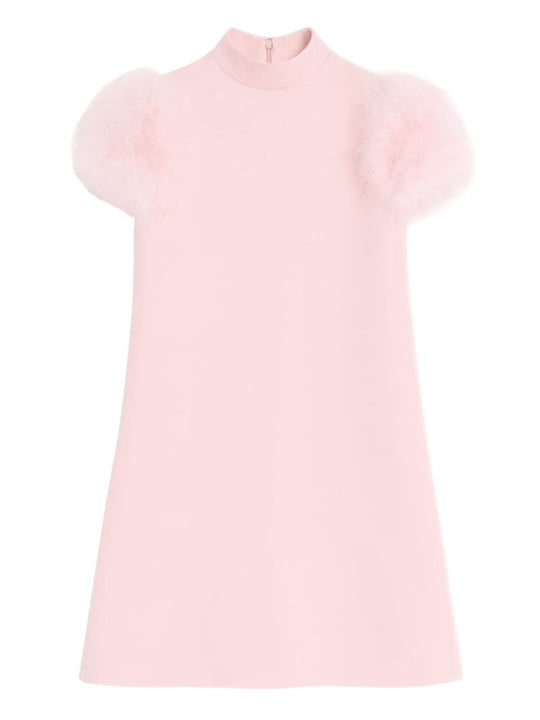 Feathered Wool And Silk Dress