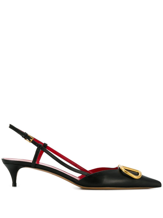 Vlogo Signature Leather Slingback Pumps