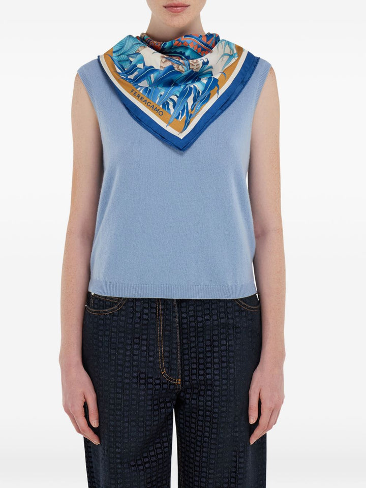 Ferragamo Scarfs - Blue and green | 9eb2266f122855c41a912cab4168473c8ff7feb9