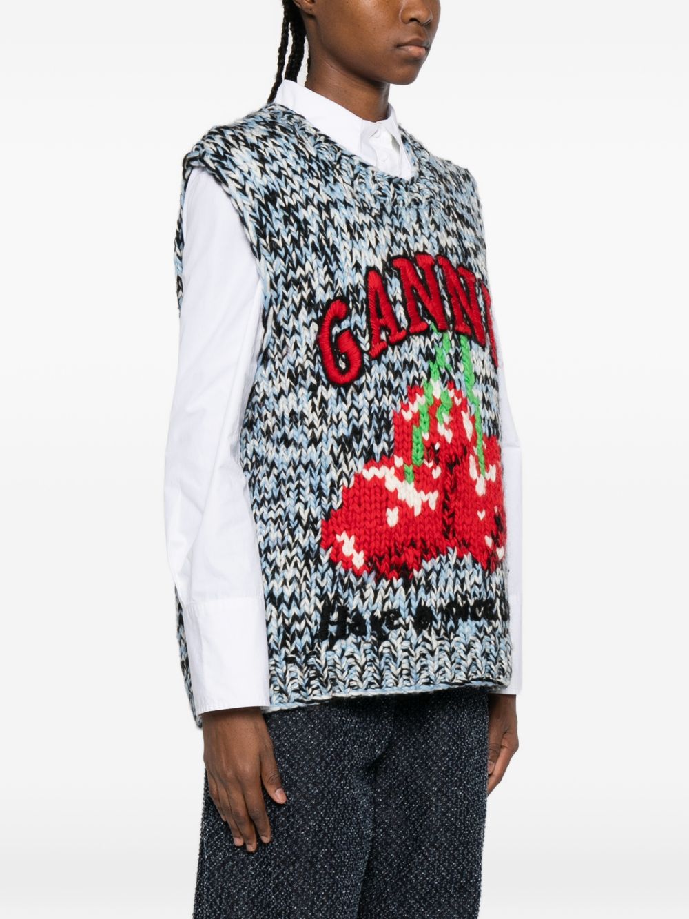 Ganni Sweaters - Blue and green | e29405ad37441b3e05428d0c88802a4bba377bc1