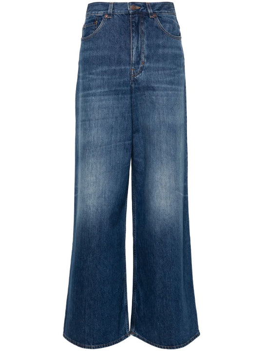 Cotton Wide-Leg Denim Jeans