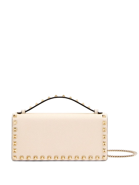 Rockstud Leather Wallet On Chain