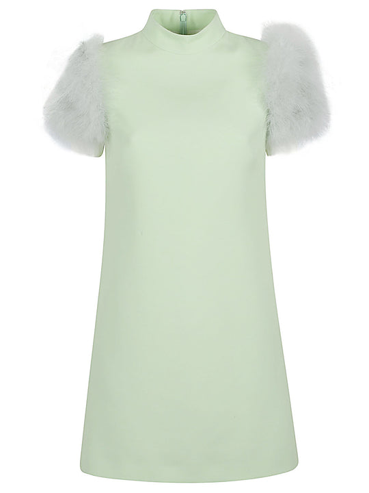 Feathered Wool And Silk Dress