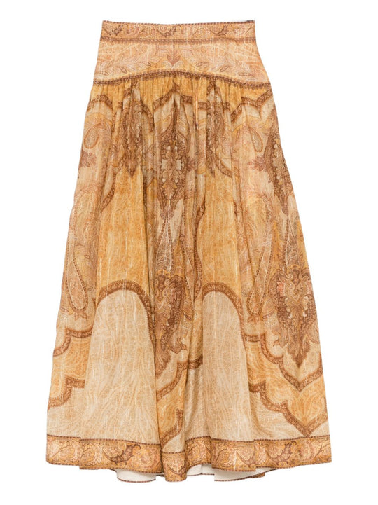 Wanderlust Cotton And Silk Maxi Skirt