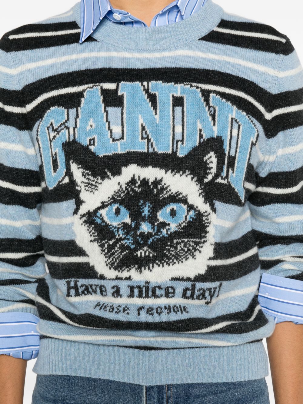 Ganni Sweaters - Blue and green | 5cca1eab0ef30b00ec22c48e7b07d4aa3927d726