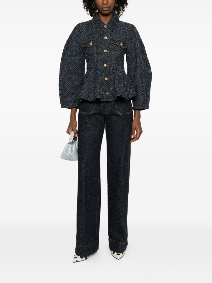 Ganni Coats - Blue and green | a16bc16b476f0bd60077f74ebcd23b9b4ea93757