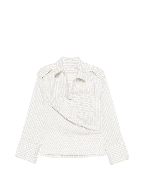 Lace Striped Cotton Shirt