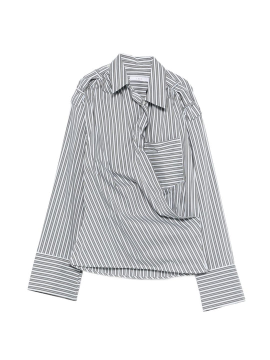 Lace Striped Cotton Shirt
