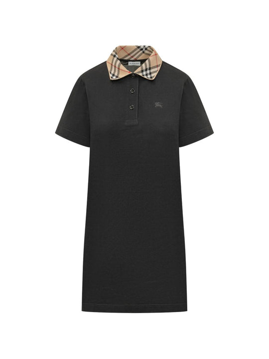 Check Collar Cotton Dress