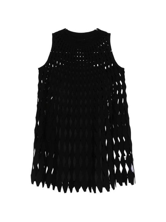 Open-Knit Short Dress