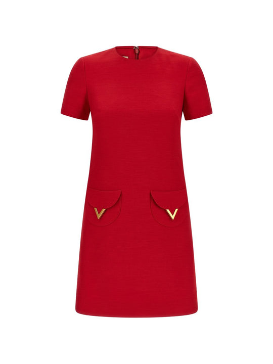 Vlogo Signature Wool And Silk Dress