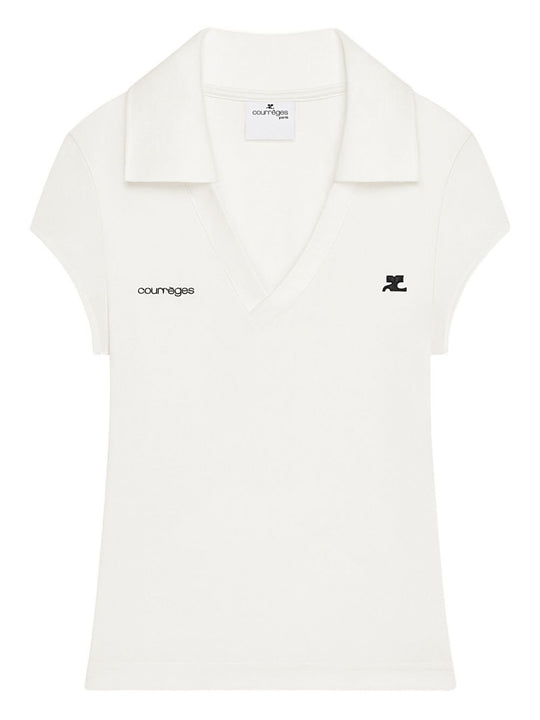 Logo Cropped Polo Shirt