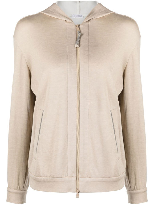 Cotton And Silk Blend Hoodie