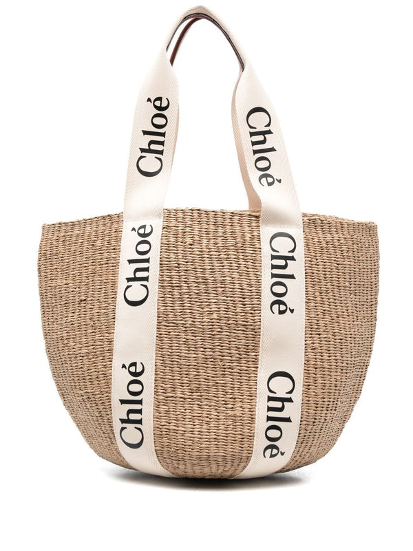 Woody Large Straw Basket Bag