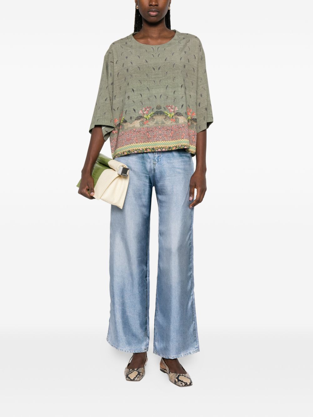 Pierre Louis Mascia Trousers - Blue and green | f0073ad97e411b935d851f587039aed18cdb2285